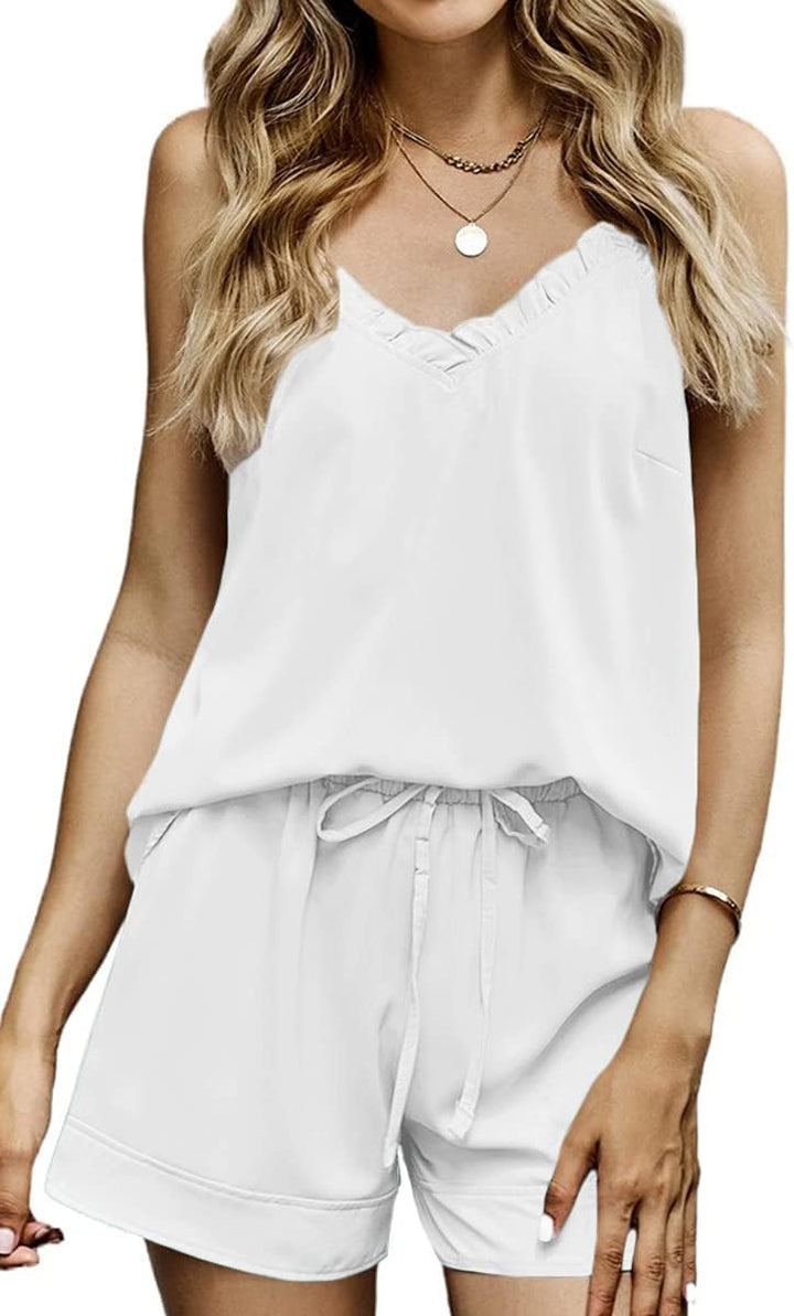 Lena – Satin Lace Cami & Shorts Pajama Set