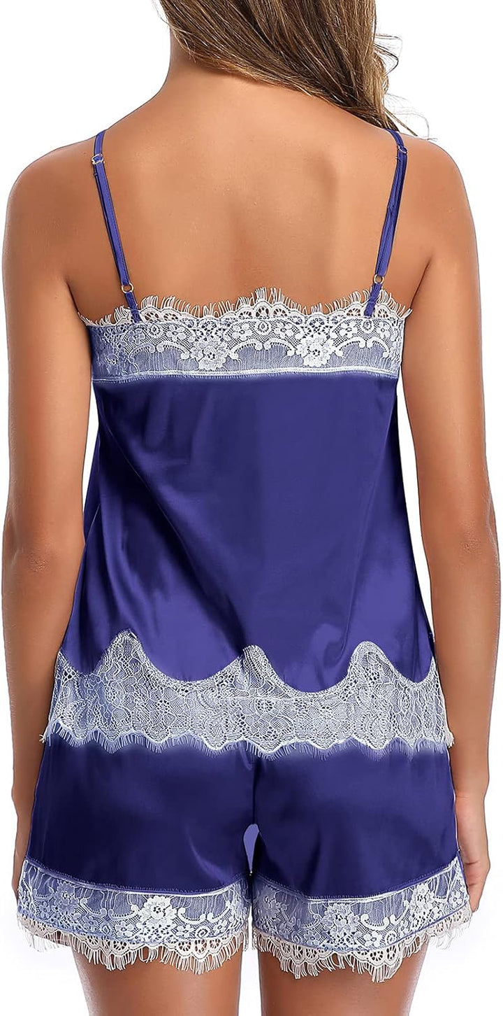 Amelie – Lace Trim Cami & Shorts Sleepwear Set